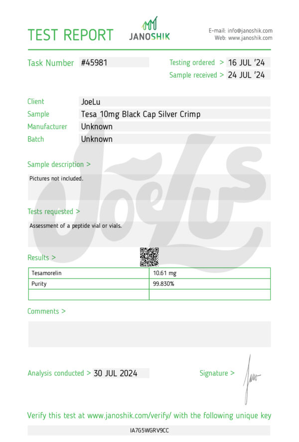 CAS  218949-48-5  Tesamorelin 10 - Image 4